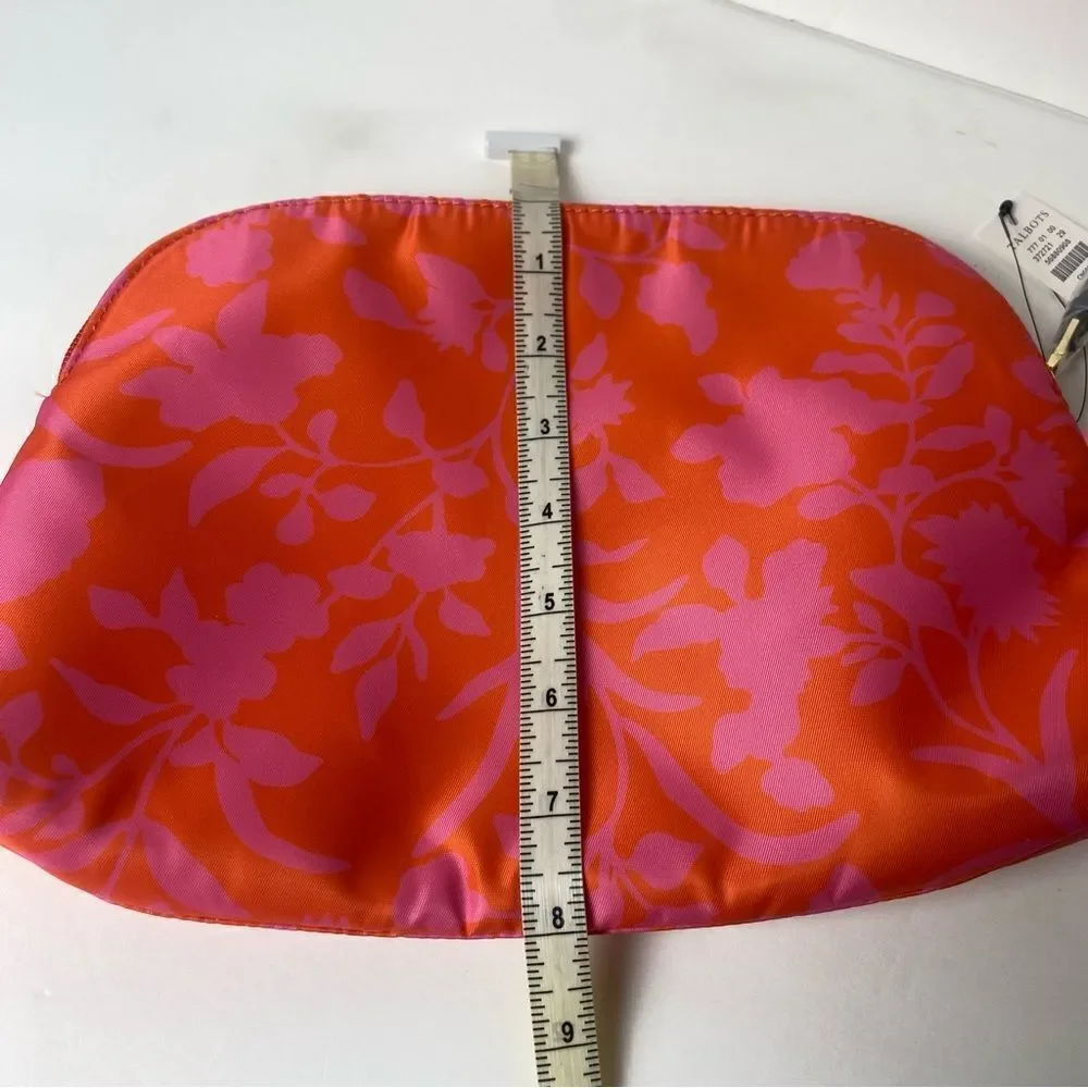 Talbots New With Tags Pink and orange Floral Cosmetic Bag